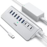 Powered USB Hub 10Gbps, intpw 9-Port USB 3.2 Hub, USB C Hub with USB A/USB C 3.2, 4 USB 3.0, 2 PD 45W Charging Ports, 65W Power Adapter and 3.3FT Cable, Aluminum USB Hub for Laptop, iPhone 17/16/15，PC - Image 2