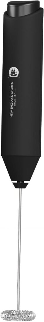 Powerful Milk Frother Wand - Mini Handheld Milk Frother with Stainless Steel Whisk - Battery-Powered Drink Mixer for Coffee, Lattes, Cappuccinos, Matcha - Coffee Enthusiasts Gift - Black - Image 2