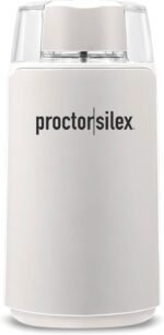 Proctor Silex Electric Coffee Grinder for Beans, Spices and More, Stainless Steel Blades, 12 Cups, White - Image 2