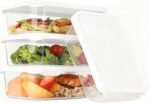 Quodac Food Storage Containers 4-Pack (4.7 Cup), Reusable Lunch Boxes With Leakproof White Silicone Lids, Microwave, Dishwasher & Freezer Safe Snack Containers, BPA-Free Plastic Containers - Image 2
