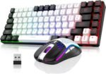 RedThunder K84 Wireless Keyboard and Mouse Combo, LED Rainbow Backlit Rechargeable Battery, 75% Layout TKL Ultra Compact Gaming Keyboard & Lightweight 3200 DPI Honeycomb Optical Mouse (White-Black) - Image 2