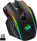 Redragon Wireless Gaming Mouse, MMO Gaming Mouse UP 16,000 DPI, 16 Macro Programmable Buttons, RGB Rechargeable with 12 Side Buttons, 70Hrs for PC Laptop MOBA FPS, M901P-KS - Image 2