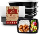 Reli. Meal Prep Containers 32 oz (25 Pack) 2 Compartment Meal Prep Containers Reusable, Microwave Safe | Plastic Togo Box for Food | Boxes for Takeout, To Go, Leftover, Food - Image 2