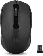 Rii Wireless Mouse, 2.4G Portable Computer Mice for PC, Laptop, Windows,Office Included Wireless USB dongle (Black) - Image 2