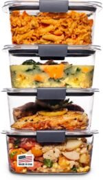 Rubbermaid Brilliance BPA Free Airtight Food Storage Containers with Lids, Set of 4 (4.7 Cup) Ideal for Lunch, Meal Prep, and Leftovers - Image 2