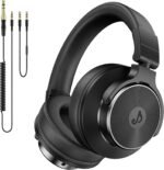 Rumoon Wired Headphones Over Ear, Studio Monitor & Mixing DJ Headphones with 50mm Neodymium Drivers and 1/4 to 3.5mm Jack for Guitar AMP Podcast Piano Keyboard (Black) - Image 2
