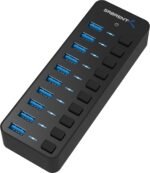 SABRENT 10-Port 60W USB 3.0 Hub with Individual Power Switches and LEDs, Includes 60W 12V/5A Power Adapter (HB-BU10) - Image 2