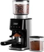 SHARDOR Conical Burr Espresso Coffee Grinder Electric with Precision Timer 2.0, Touchscreen Adjustable Burr Mill with 51 Precise Settings for Home Use, Anti-static, Stainless Steel - Image 2