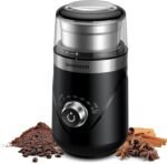 SHARDOR Electric Super Silent Blade Coffee Grinder, Timed Grind Control Rotary Knob, Adjustable Coarse to Fine for Coffee Beans, Spices & Herbs, with 1 Removable Stainless Steel Bowl, Black - Image 2