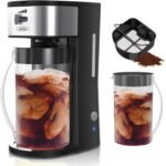 SUNVIVI Iced Tea Maker with 3-Quart Pitcher, Iced Coffee Brewing Maker for Ground Coffee, Tea Bags, Loose Leaf Tea, 7 Cups Coffee Machines for Home, Strength Control for Flavor, Black - Image 2