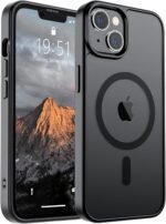 SUPFINE Magnetic for iPhone 14 Case & iPhone 13 Case (Compatible with MagSafe)(Military Grade Drop Protection) Translucent Matte Shockproof Phone Cover,Black - Image 2