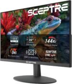 Sceptre New 22-Inch Gaming Monitor, FHD 1080p, Up to 144Hz, HDMI, DisplayPort, Built-in Speakers, Machine Black (E225W-FW144 Series, 2026) - Image 2