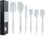 Silicone Spatula Set 6 Piece Heat Resistant Rubber Spatulas Set for Baking Cooking and Mixing Kitchen Utensils Seamless One Piece Spatula with Stainless Steel Core Nonstick Dishwasher Safe - Image 2