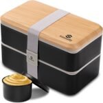Sinnsally Bento Box Adult Lunch Box with Compartments for Women & Men,(47oz)Stackable Japanese Bento Lunchbox,Rectangle Lunchable Food Container with Utensil Set,Leak-Proof & Microwave/Dishwasher Safe - Image 2