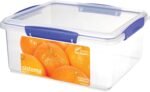 Sistema KLIP IT Food Storage Container, 5 L, Airtight & Stackable, BPA-Free, Clear with Blue Clips - Image 2