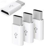 Skrfren 8 Pack Micro USB to USB C Adapter, MicroUSB Female to Type C Male Adapter MicroUSB Convert Connector Support Charge Data Sync for Mobile Phone and Tablet and Micro Devices (White) - Image 2