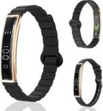Smart Bracelet Health Tracker Steps Counting Bracelet Sleep Monitoring Smart Fitness Wristband Monitor Heart Rate Blood Oxygen Stress Value Silicone Strap (Black) - Image 2