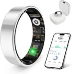 Smart Health Ring, Featuring Stress and Sleep Monitoring Functions, Compatible with iOS and Android, Waterproof Fitness Tracker for Women & Men, No Subscription Fee. (Silver, 7) - Image 2