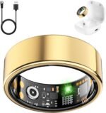 Smart Health Ring for Women Men, Fitness Tracker Ring with Heart Rate, Blood Oxygen, Sleep Tracker, Step Tracker, No Subscription Fee, IP68 Waterproof Smart Ring for iPhone & Android (Gold, 8#) - Image 2
