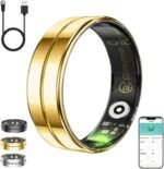 Smart Ring for Women Men,Fitness Tracker Ring with Heart Rate, Sleep Monitoring, Blood Oxygen, Step Counting for iOS and Android, No Subscription Fee, Waterproof, Valentines Day Gifts(NewGold, 11) - Image 2