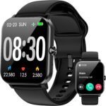 Smart Watch, Smartwatches for Men Women, 1.85" HD Fitness Tracker (Answer/Make Calls), 120+ Sport Modes, Heart Rate/Sleep Monitor, IP68 Waterproof Fitness Watch, Smartwatch for Android iOS (Black) - Image 2