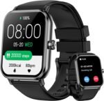 Smart Watch for Men Women, 1.85" HD Fitness Tracker with Bluetooth Calls, 5 ATM Waterproof, 130+ Sport Modes, 24/7 Heart Rate/Sleep Monitor, Pedometer, Calories, Smartwatch for iOS Android (Black) - Image 2