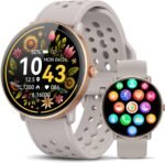 Smart Watch for Women Men, for Android iOS with Sleep Monitor, Pedometer Fitness Tracker, Bluetooth Call, IP68 Waterproof, 112+ Sport Modes Calorie Counter Round Smartwatch (Casual, Gold-Pink, 1.39) - Image 2