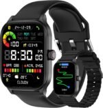Smart Watch with Built-in GPS, 1.96" HD Display, Answer/Make Calls, 100+ Sport Modes, Heart Rate/Sleep/SpO2 Monitor, Fitness Activity Tracker for Android and iPhone, for women men, 2 Bands, Black - Image 2