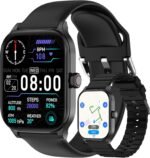 Smart Watch with Built-in GPS and Offline Maps, 1.96" HD Display, Answer/Make Calls, 100+ Sport Modes, Heart Rate/Sleep/SpO2 Monitor, Fitness Activity Tracker for Android and iPhone, 2 Bands, Black - Image 2