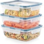 Snapware Total Solution 3-Pack (8.5-Cup) Plastic Food Storage Containers Set, Leakproof & Airtight Locking Lids Rectangular Tupperware, Non-Toxic BPA-Free Lids, Microwave Dishwasher Freezer Safe - Image 2