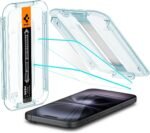 Spigen Tempered Glass Screen Protector [GlasTR EZ FIT] designed for iPhone 16 / iPhone 15 [2 Pack] - Image 2