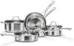 Stainless Steel Cookware Set,Tir-Ply Pots and Pans Set,10 Pcs Stainless Steel Induction Kitchen Cookware Sets,PFOA Free, Frying Pans,Saucepans,Saute Pan & Stock Tagine Pot,Compatible with All Cooktops - Image 2