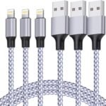 TAKAGI for iPhone Charger, [MFi Certified] Lightning Cable 3PACK 6FT Nylon Braided USB Charging Cable High Speed Transfer Cord Compatible with iPhone 14/13/12/11 Pro Max/XS MAX/XR/XS/X/8/iPad - Image 2