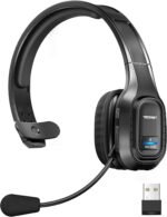 TECKNET Trucker Bluetooth Headset, Trucker Bluetooth Headphones with Microphone AI Noise Canceling Wireless On Ear Headset, Hands Free Wireless Headset for Cell Phone Computer Office Home (Black) - Image 2