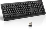 TECKNET Wireless Keyboard, 2.4G Silent Full-Size USB Keyboard with Number Pad, Ergonomic Keys & Adjustable Feet, Compatible with Laptop, PC, Desktop, Notebook, Windows 11/10/8/7 –Black - Image 2