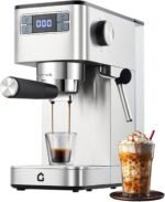 TROPOW Espresso Machine 20 Bar with Milk Frother Steam Wand & Pressure Gauge, Semi-Automatic Cappuccino & Latte Maker for Home or Office, 34oz Removable Water Tank - Image 2