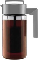 Takeya Tritan Cold Brew Coffee Maker - Airtight Pitcher with Leak-Free Lid - BPA-Free Cold Brew Maker with Silicone Handle - Dishwasher-Safe Pitcher for Homemade Cold Brew - 1 Quart, Stone - Image 2