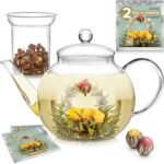 Teabloom Stovetop & Microwave Safe Glass Teapot with Removable Loose Tea Glass Infuser – Includes 2 Blooming Teas – 2-in-1 Tea Kettle and Tea Maker – Tea Purist's Choice - Image 2