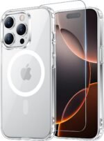 Temdan for iPhone 16 Pro Max Case Clear with Screen Protector, Compatible with Magsafe, Anti-Yellowing, Military-Grade Protection, Shockproof Slim Magnetic Phone Case Cover, Transparent - Image 2