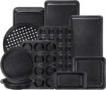 Terlulu 10-Piece Baking Pans Set, Bakeware Sets Nonstick, Baking Set for Oven Cooking, Stackable Carbon Steel Set Include Cookie Sheets, Muffin Pan, Cake Pan, Pizza Pan, Loaf Pan, Roasting Pan, Black - Image 2