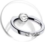 Transparent Phone Ring Holder Grip - EI Sonador Clear Cell Phone Ring Stand Holder Finger Grip Kickstand 360° Rotation, Compatible with Most of Phones, Tablets and Case (2 Silver Diamond) - Image 2