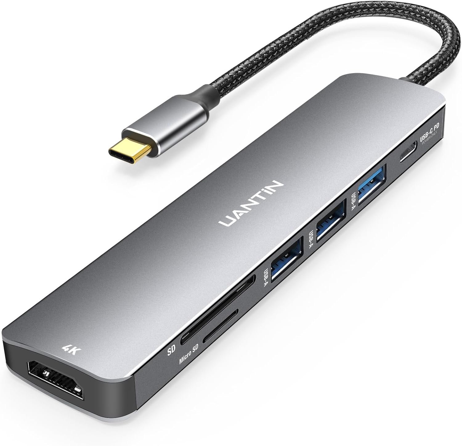 USB C Hub 7 in 1 Multiport Adapter with 4K HDMI Dongle, 100W PD, SD/TF Card Reader, 3 USB-A, USBC Docking Station for MacBook Mac Pro/Air, Dell, HP, ASUS, Acer and Other Type C Laptops - Image 2