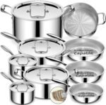 Umite Chef Stainless Steel Cookware Set, 5 Ply 14 Piece Stainless Steel Pot and Pan Set-Induction, Heavy Chef Quality, Oven Safe | Professional Kitchen Cooking Appliances, PFOA, PTFE & PFOS Free - Image 2