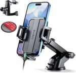 Upgraded 3-in-1 Car Phone Holder Mount [Powerful Suction] Phone Mount for Car Dashboard Air Vent Windshield,for All iPhone Android Phone (Black) - Image 2