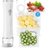Vacuum Sealer for Food with Visible Tank, Handheld Vacuum Sealer Machine with 30 Reusable Bags for 5X Longer Freshness, Wireless & Portable, White - Image 2