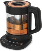 Vianté Electric Kettle With Infuser For Loose Leaf. Hot Tea Maker With Temperature Control And Automatic Shut Off. Tea Kettle With Brewing Programs. 1.5 Liters Capacity | Black Color - Image 2