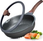 Vinchef Nonstick Deep Frying Pan Skillet with Lid, 11in/5Qt Saute Pan, German 3C+ Ceramic Coating Technology, Heat Indicator, Induction Compatible - Image 2