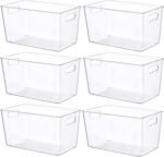 Vtopmart 6 PCS Clear Plastic Storage Bins, Pantry Organizer Containers with Handle for Refrigerator, Fridge, Cabinet, Kitchen, Countertops, Cupboard, Home Organization and Storage, XL - Image 2