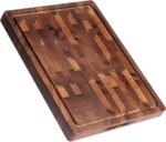 Walnut Wood Cutting Boards for Kitchen, Large Chopping Board Double Sided, End Grain Cutting Board with Handle, Charcuterie Butcher Block for Meal Prep & Serving with Gift Box, 17"×13"×1" - Image 2
