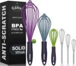 Whisk Eddeas Silicone Whisk Set of 6.Silicone whisks for cooking non Scratch.BPA Free and Dishwasher Whisk.7+9+11inch Colorful Wisk Great for cooking and Baking.（6pcs ） - Image 2